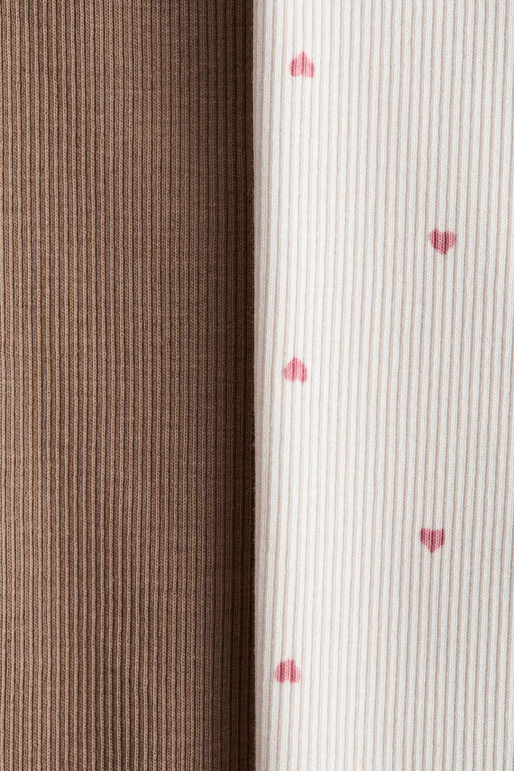 Комплект из 2 ребристых хлопковых леггинсов H&M, Weiß/Herzen — фото 2