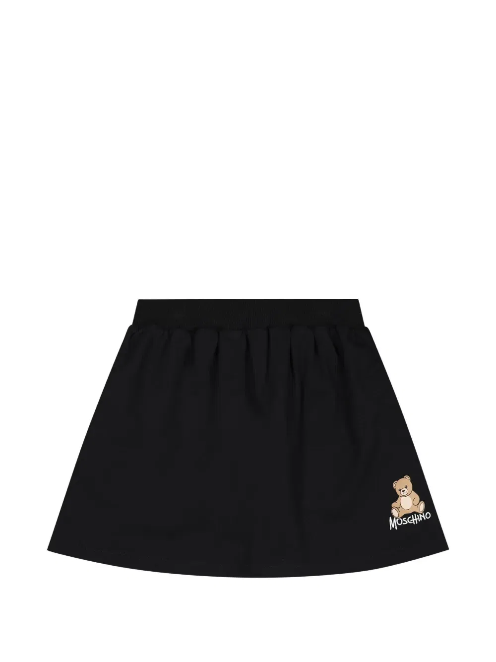 Юбка с принтом «Плюшевый мишка» Moschino Kids, черный