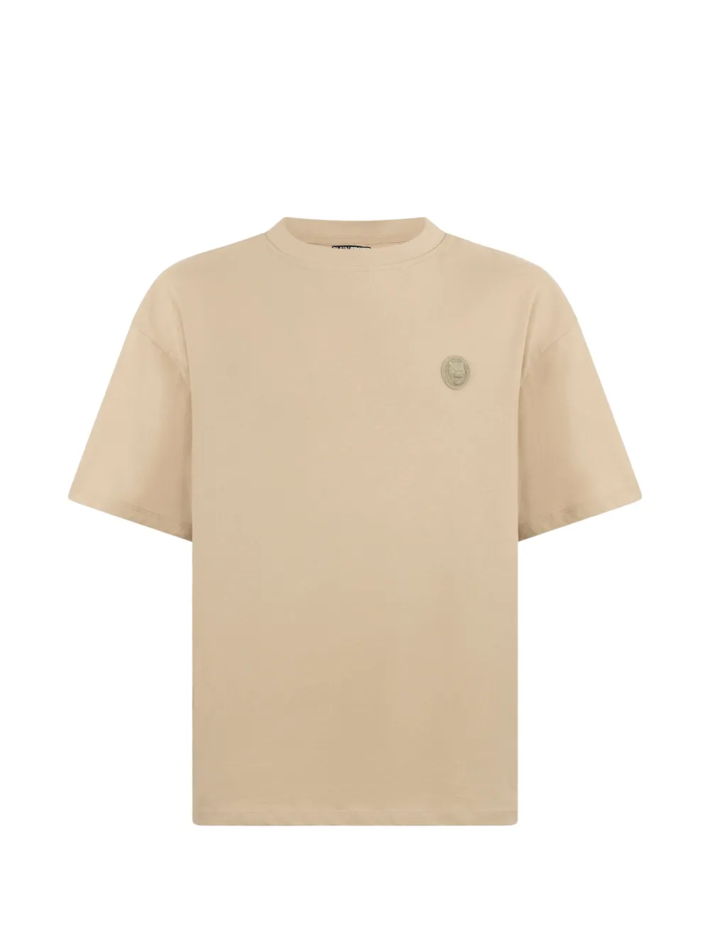 

Футболка с круглым вырезом и силиконовой нашивкой Plein Sport, бежевый