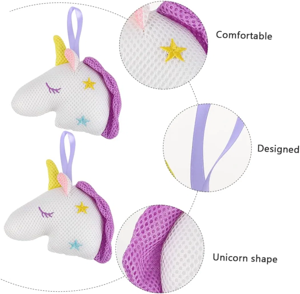 Мочалка для душа Unicorn Bath Sponge, FRCOLOR, набор 4 шт, 16x10x5 см, мультиколор — фото 2
