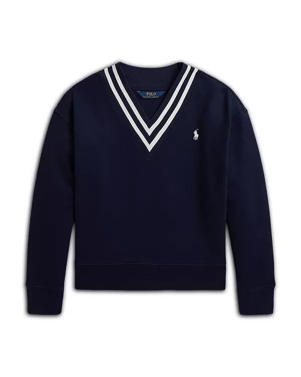 Детский свитшот для девочек с длинным рукавом Polo Ralph Lauren, темно-синий