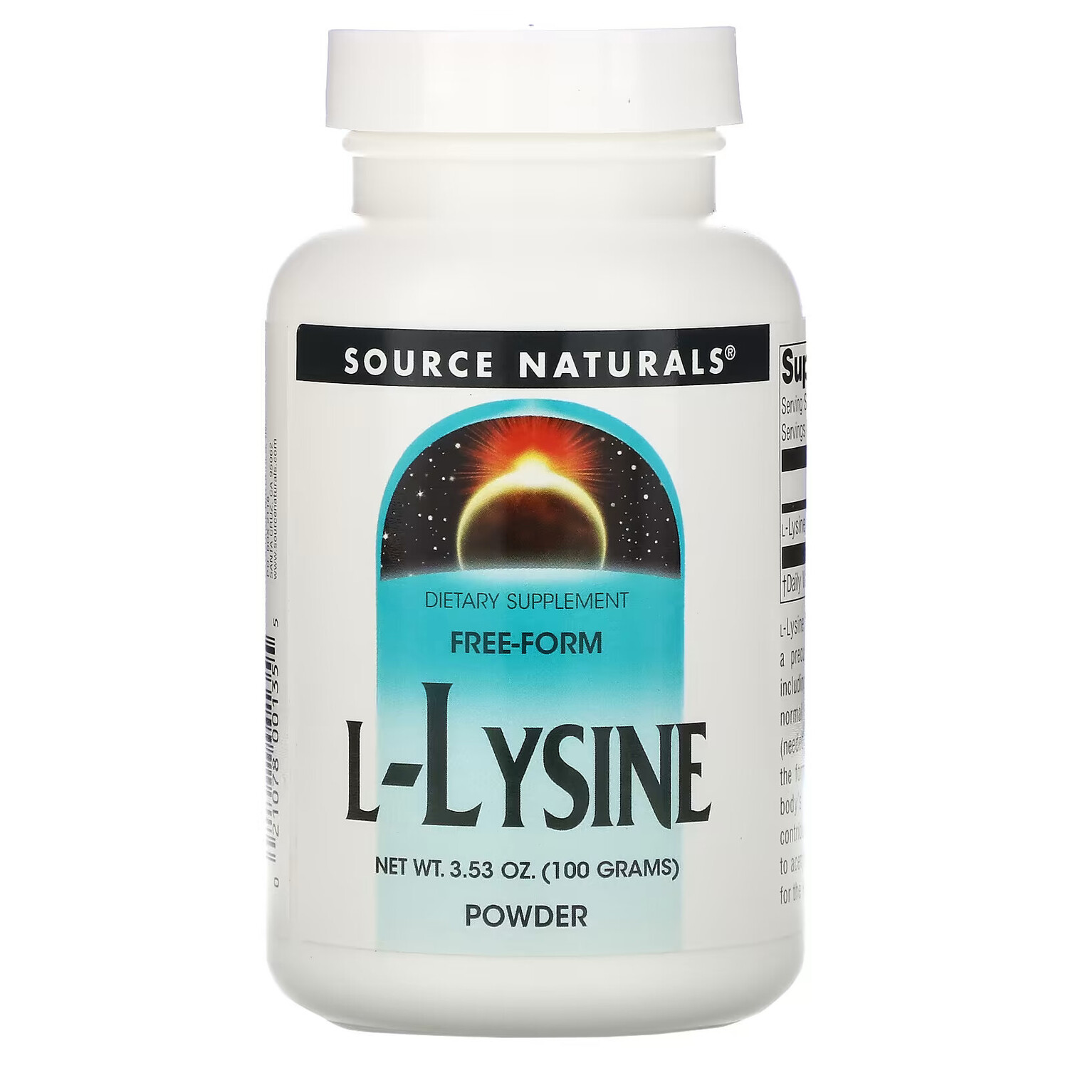 

Source Naturals, L-лизин в порошке, 100 г (3,53 унции)