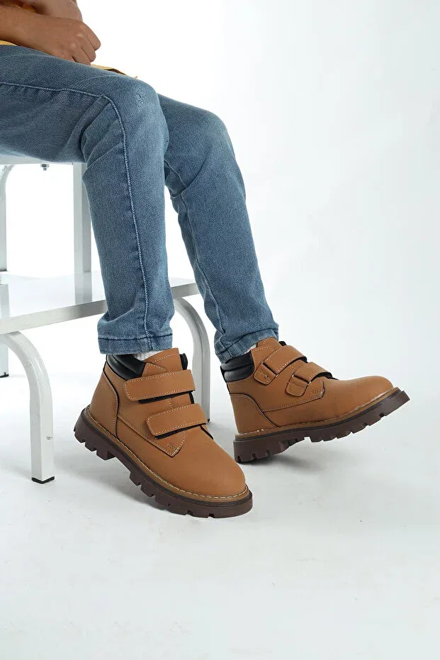 Детские ботинки для мальчиков водонепроницаемые Moda Lime, Tan Color