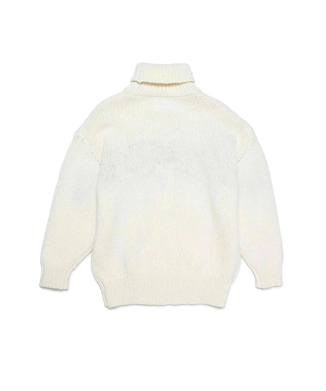 Детский свитер с длинным рукавом высоким воротом и логотипом бренда MM6 Maison Margiela, Off White — фото 2