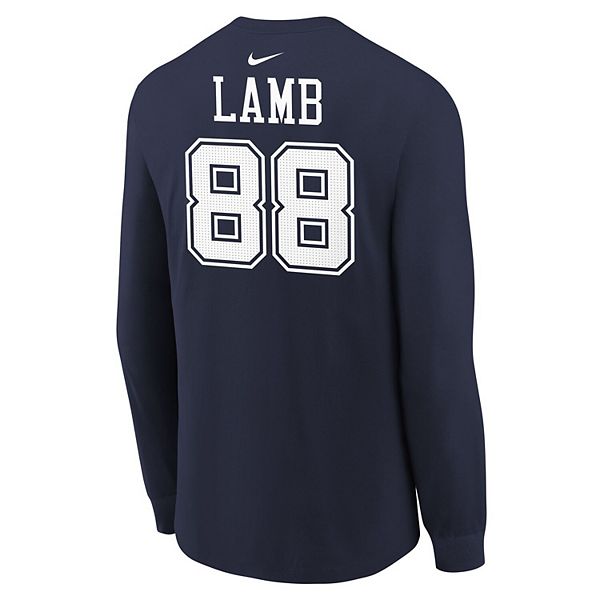 Футболка с длинным рукавом Youth Ceedee Lamb Navy Dallas Cowboys с именем и номером игрока Nike — фото 4