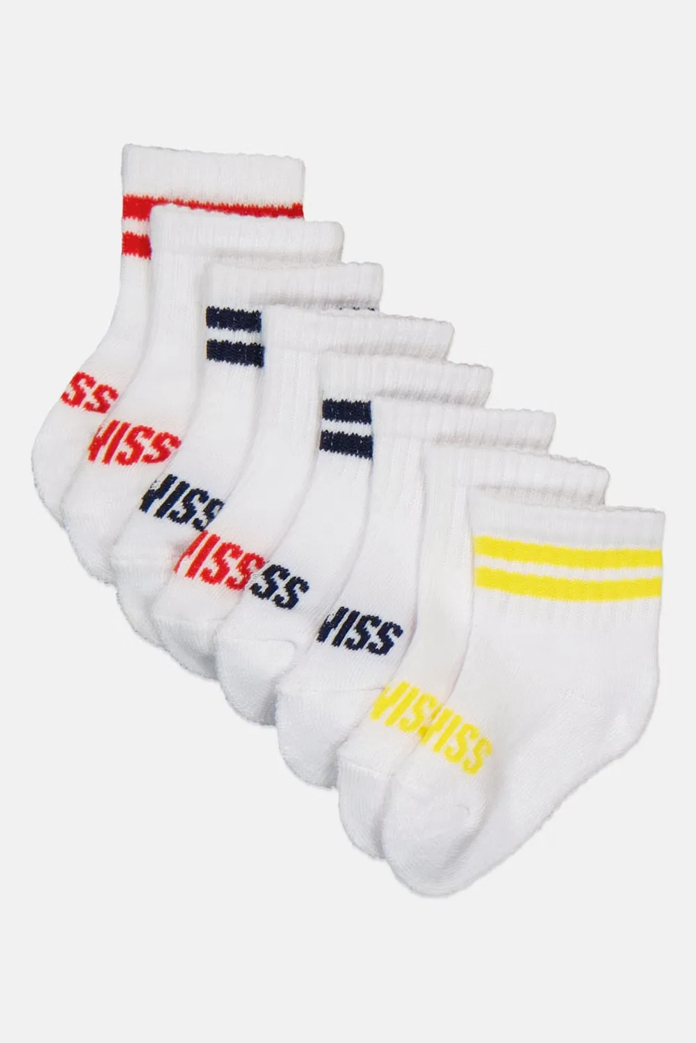 Носки детские с логотипом бренда, комплект 8 пар, K-Swiss, белый