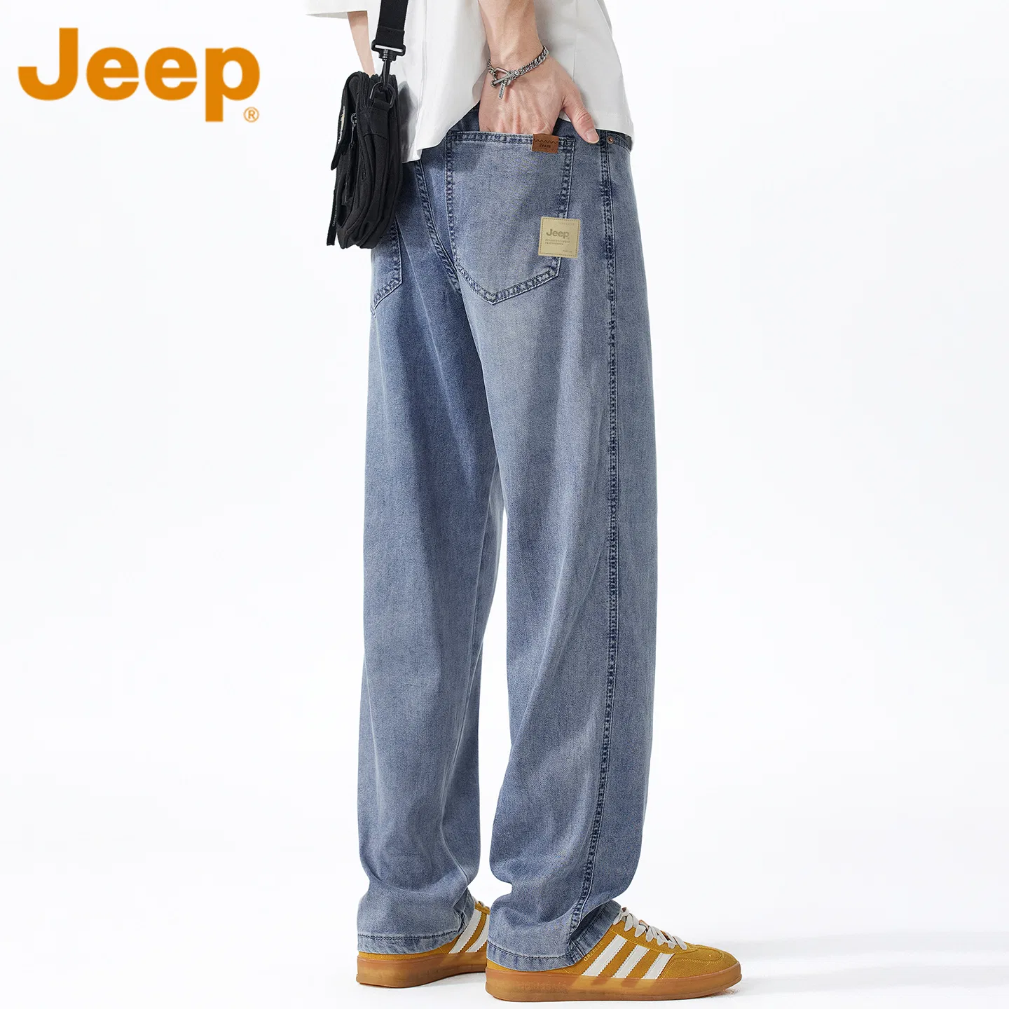 Детские джинсы прямого кроя из тонкого денима Jeep, Vintage Blue — фото 4
