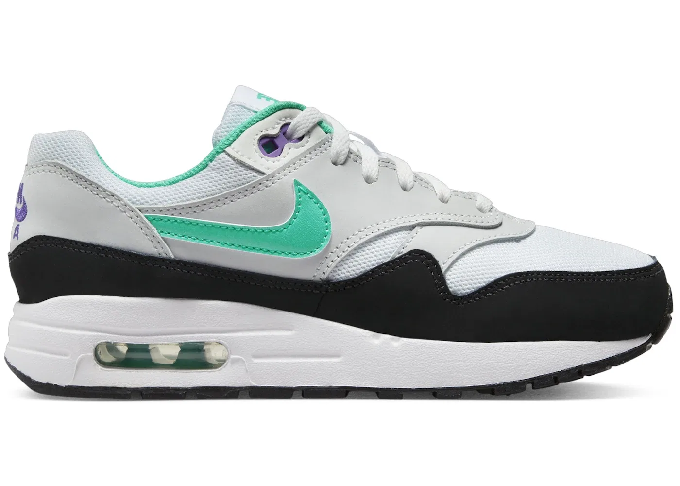 Детские кроссовки Lifestyle Nike Air Max 1, White Pure Platinum Court Purple Hyper Jade