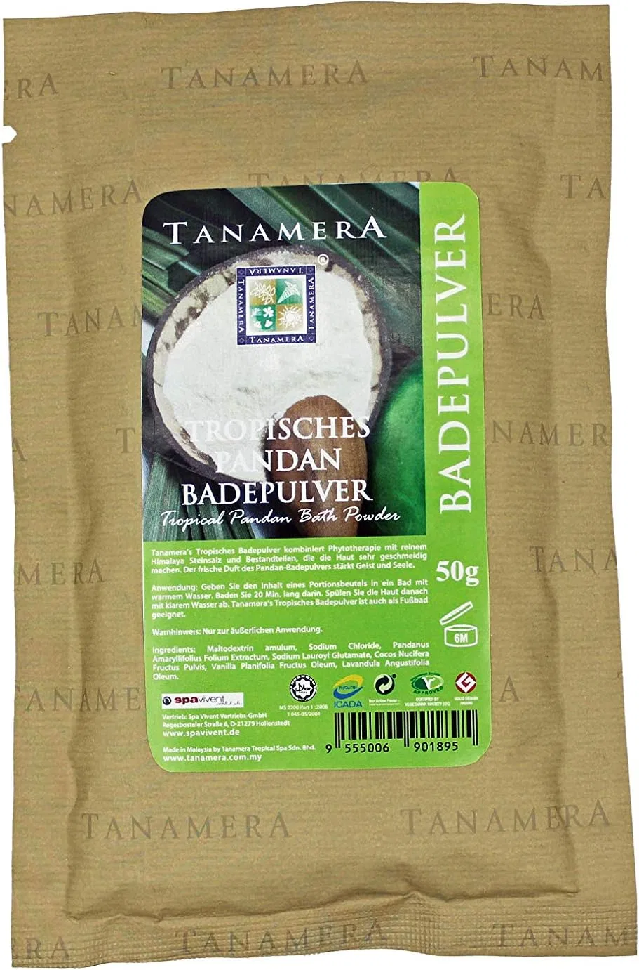 Пудра для ванн Tropical Pandan Bath Powder Tanamera, 50 г — фото 3