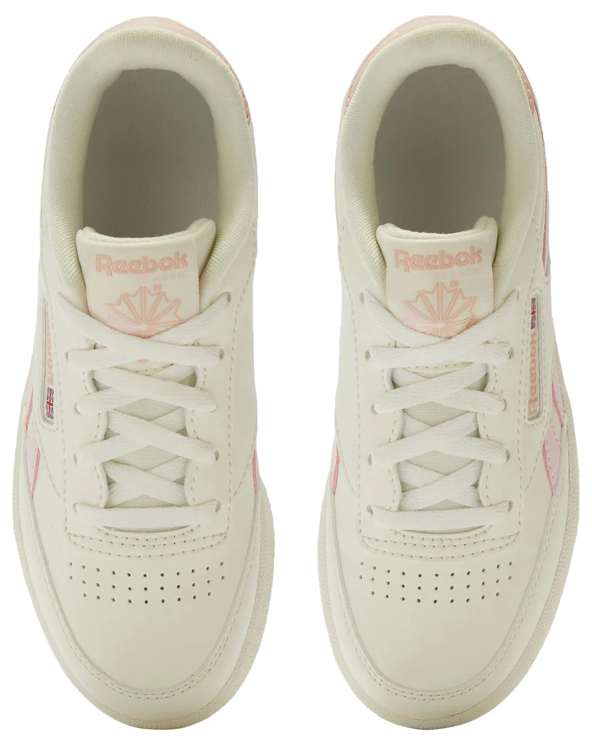 Детские кроссовки для мальчиков с кожаным верхом Club C Revenge Reebok, Chalk Frostedberry Bleachedpeach — фото 4
