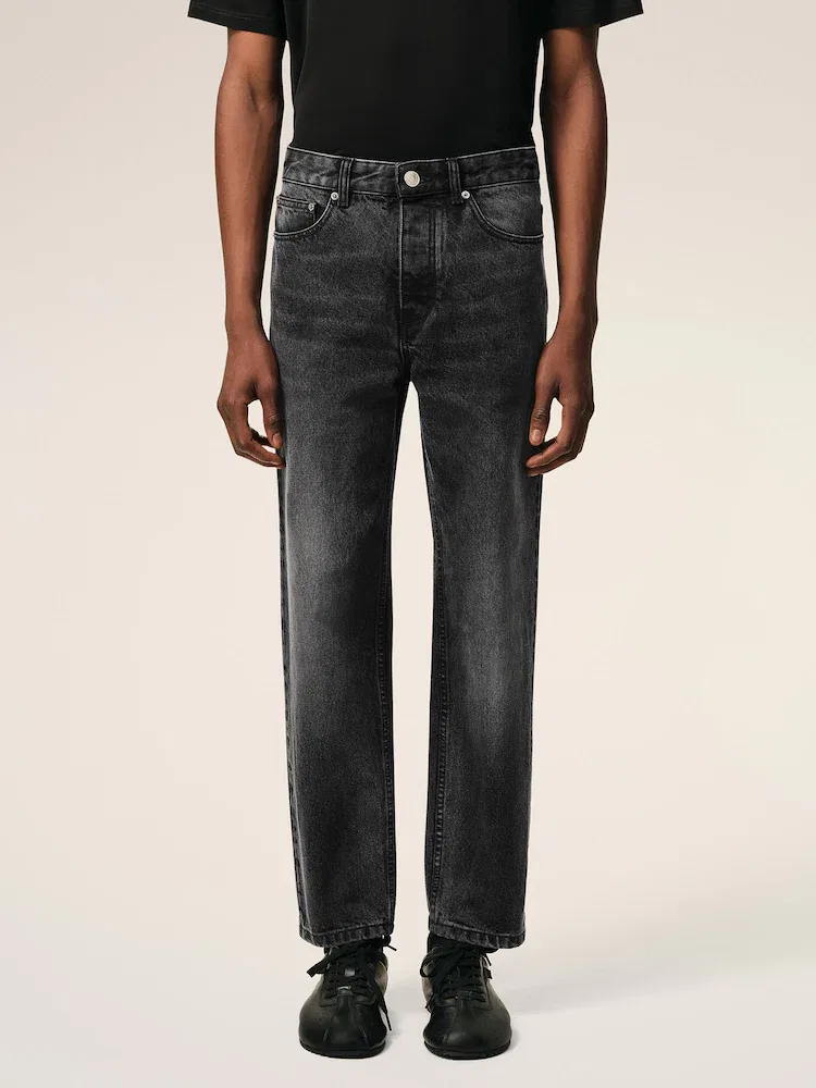 Джинсы зауженные Tapered Fit, Noir Used AMI PARIS, Black — фото 2