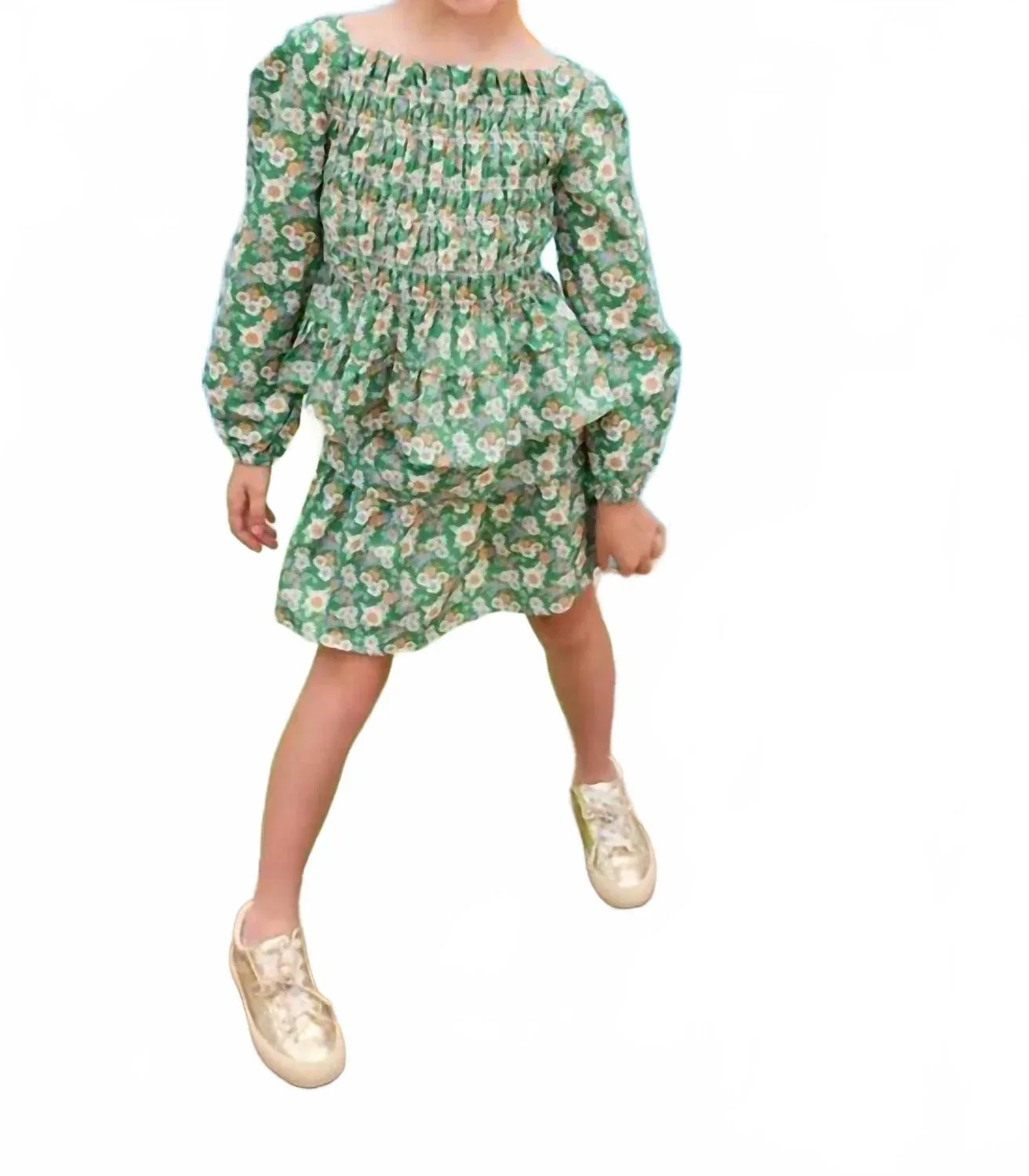 Детская юбка-шорты с цветочным принтом Two Tiered Circle Skort Bisby, Greenwich Garden Green — фото 2