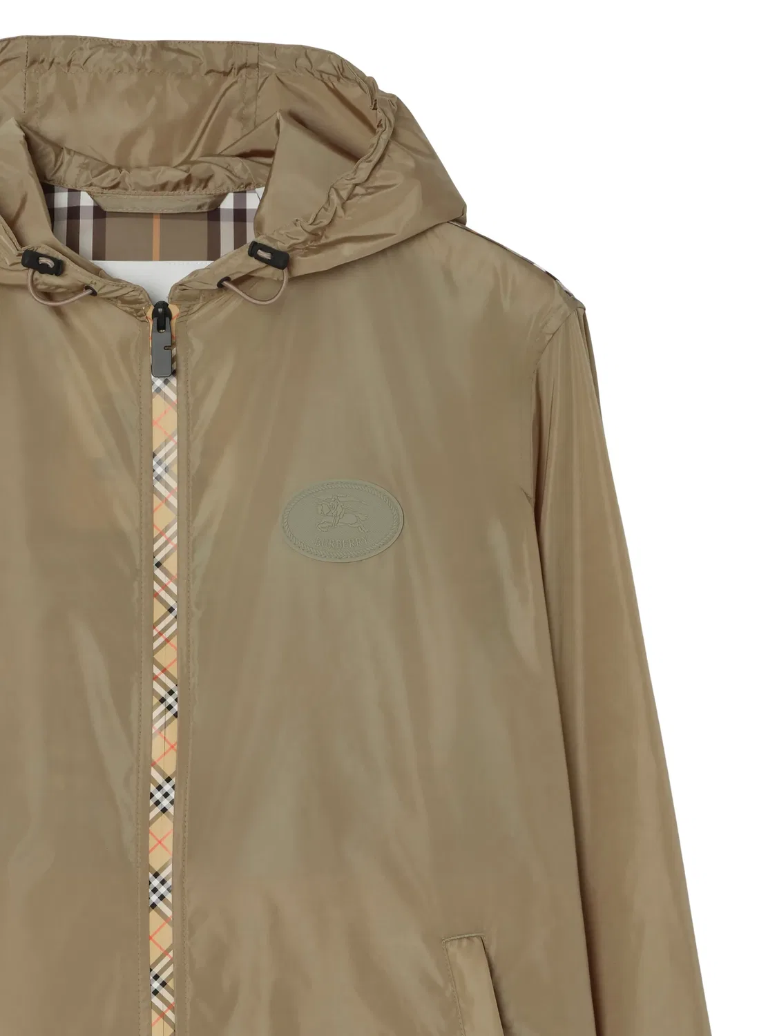 Капюшонная нейлоновая куртка коричневого цвета Burberry, коричневый — фото 3