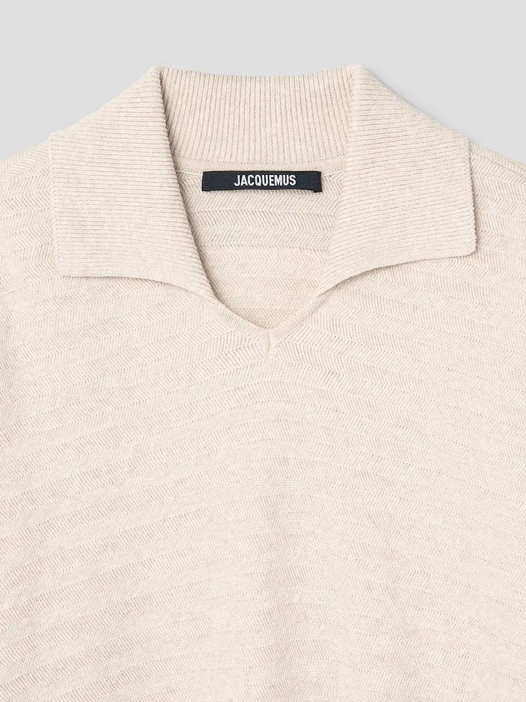 Свитер поло JACQUEMUS, Beige — фото 3