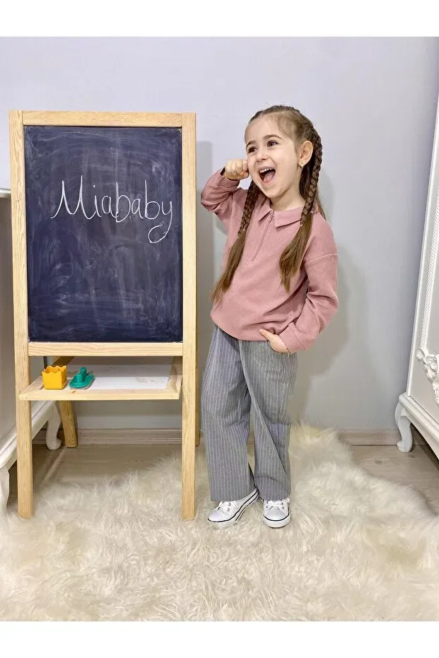 Детские свитшот для девочек вафельный Miababy, Light Blue