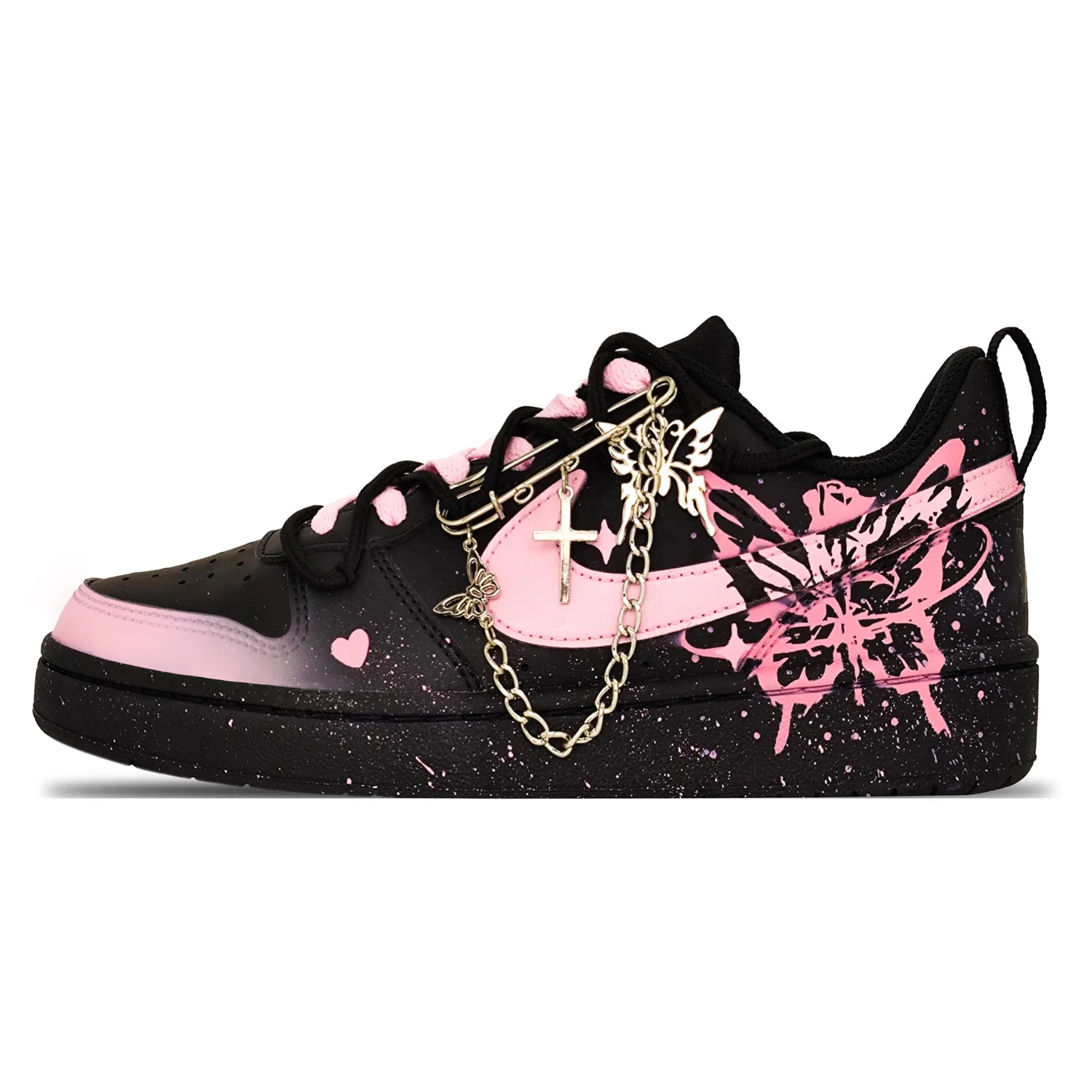 Детские кеды для скейтбординга Court Borough Stars Butterfly Leather Low Top, Nike, White — фото 3