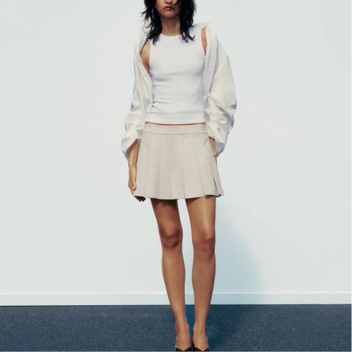 Женские шорты Casual Light Gray ZARA, Light Gray — фото 4