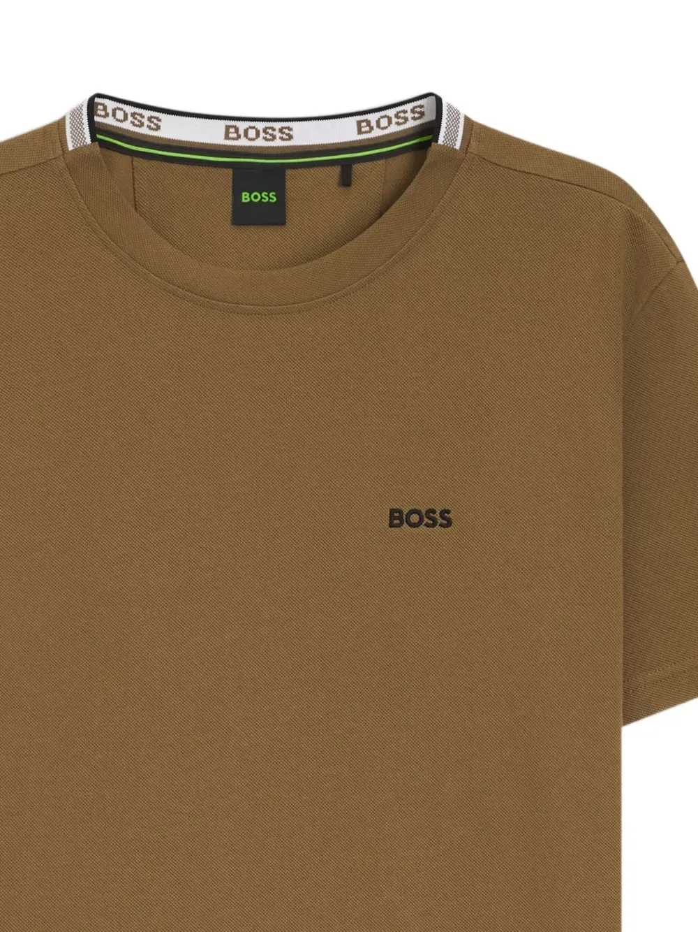 Футболка с круглым вырезом и логотипом Boss, зеленый — фото 2
