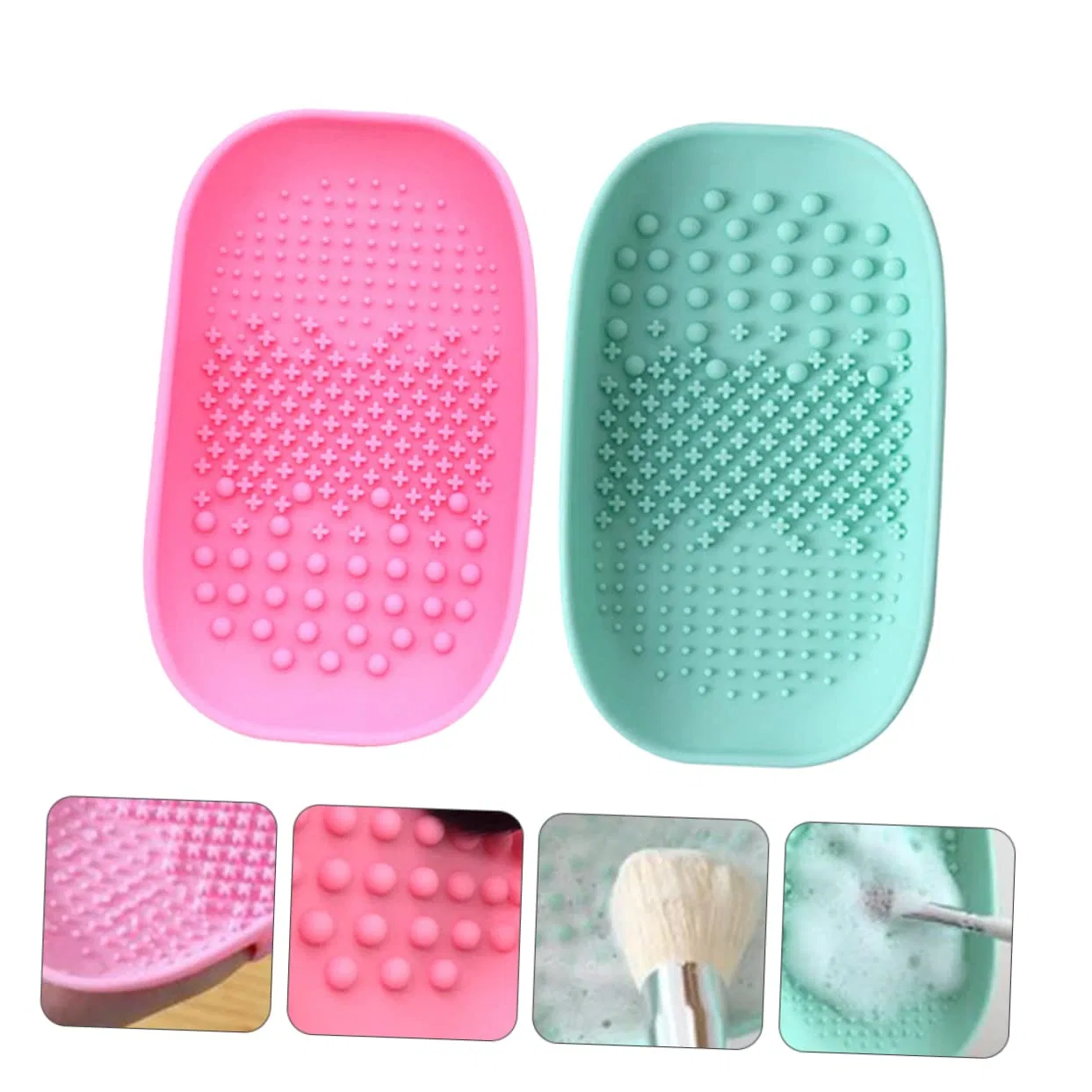 Подушечка для очистки кистей, Silikon, 2 шт, 15.2x9x3 см, Pink, Grün Tovinanna — фото 3