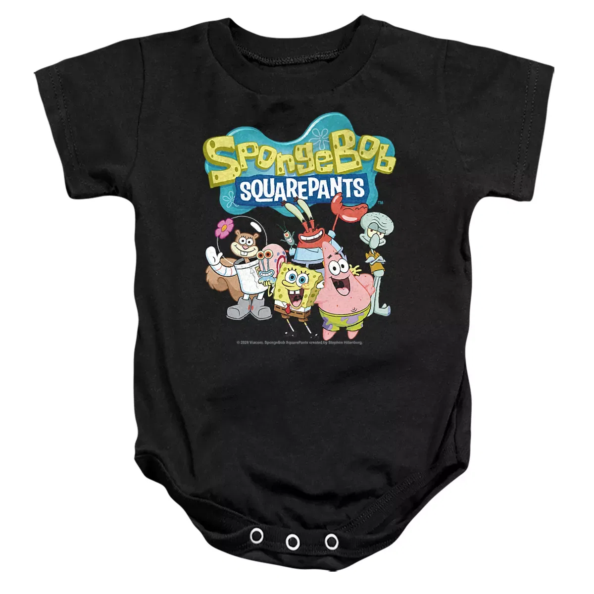 Детское боди с коротким рукавом SpongeBob, Black