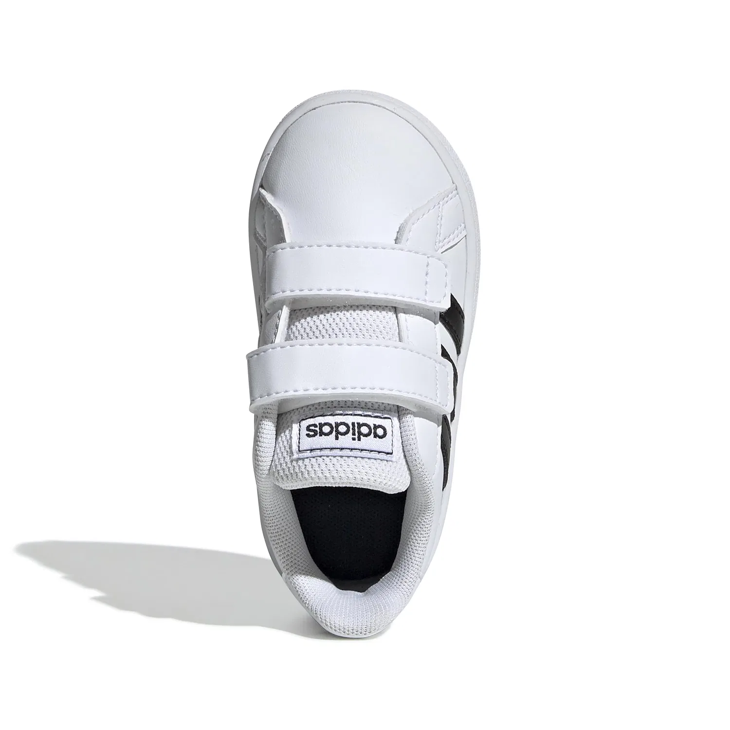 Детские кроссовки на липучках Grand Court I Adidas, White Core Black White — фото 3