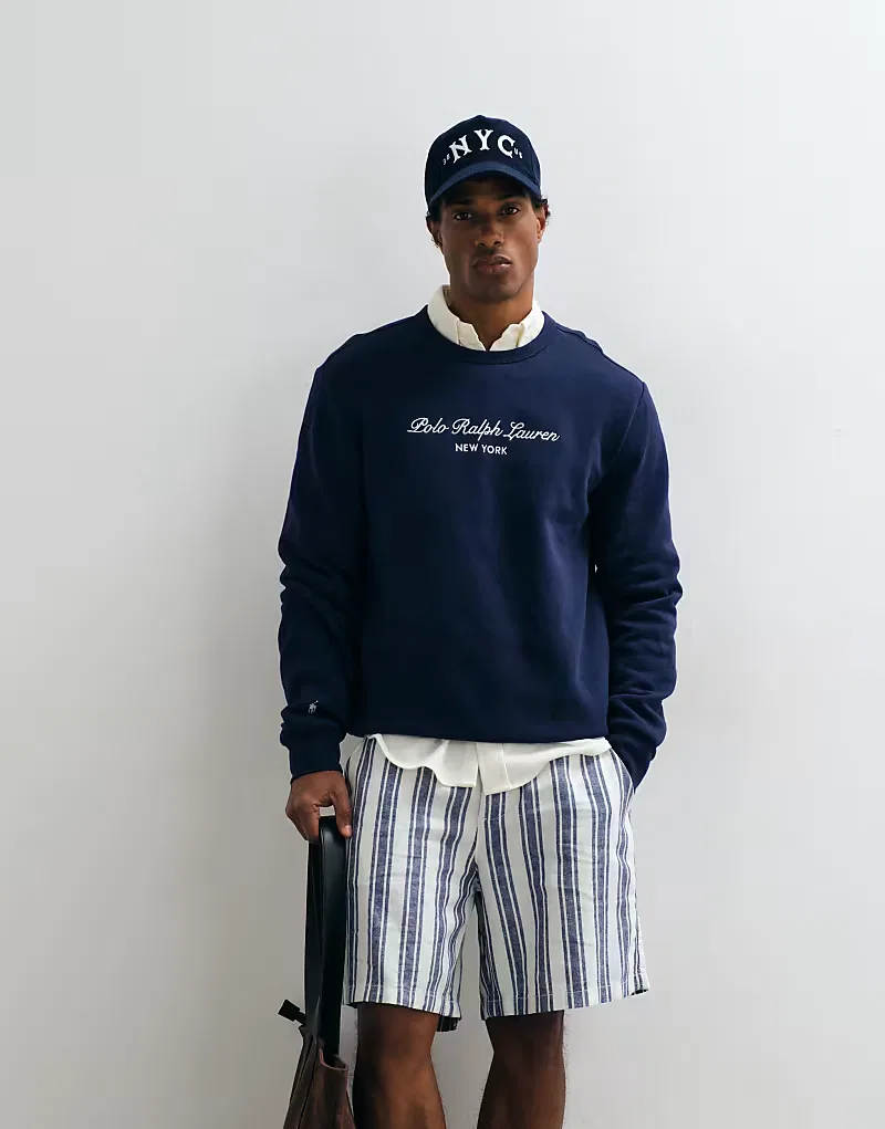 Толстовка Polo Ralph Lauren с крупным логотипом, темно-синий