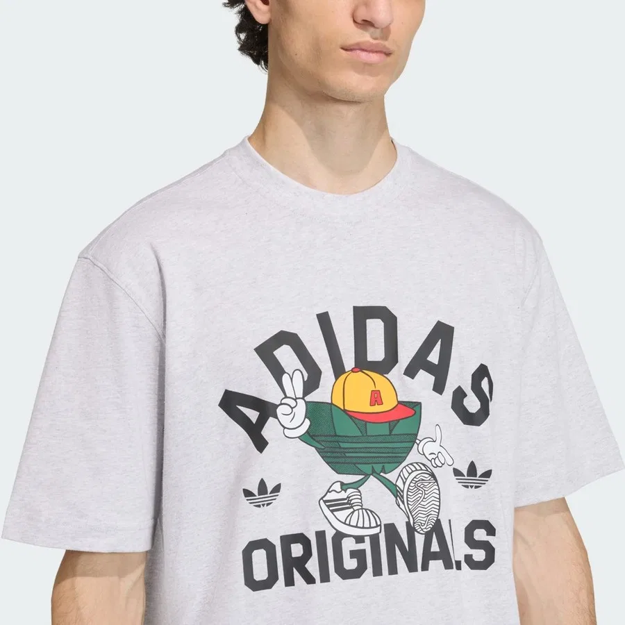 Футболка с принтом Trefoil Series Character adidas, Светло-серый — фото 4