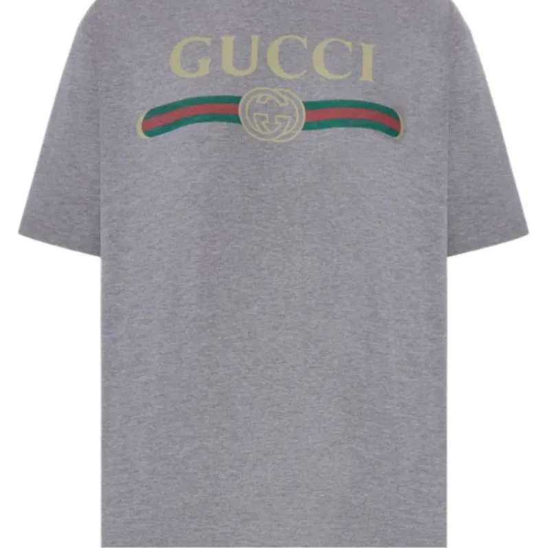 Футболка женская GUCCI Классическая, С круглым вырезом, Серый — фото 4