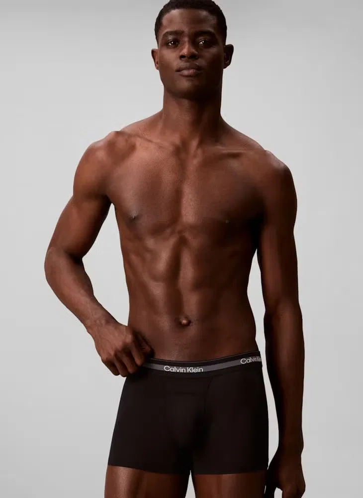Трусы-боксеры дышащие комплект из 3 штук Icon Active Mesh Calvin Klein, черный — фото 2