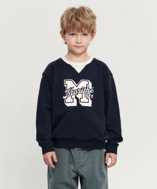Свитшот детский с логотипом, navy, Marithé Kids