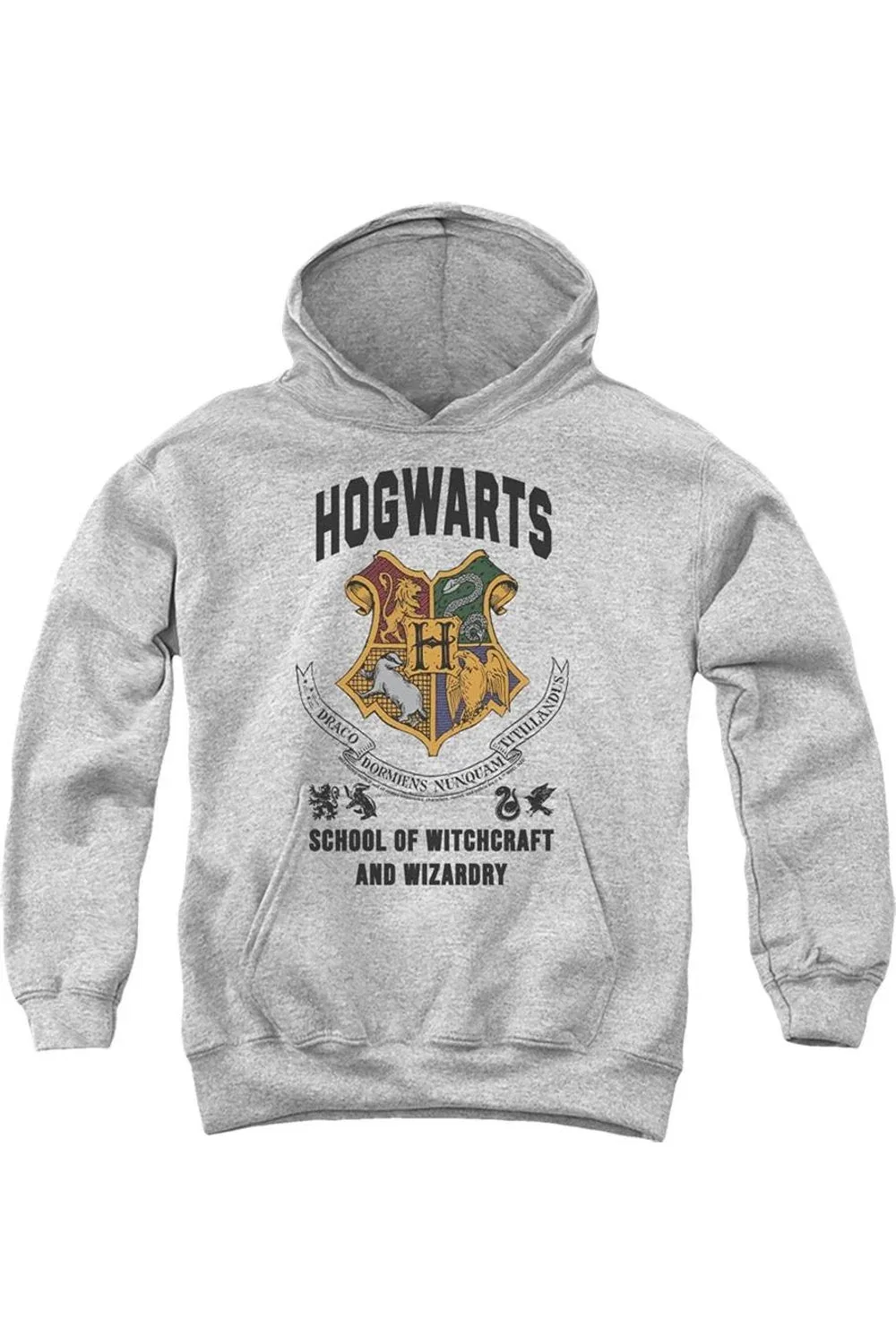 Детское худи с капюшоном Harry Potter Hogwarts School Of Witchcraft Gildan, Athletic Heather