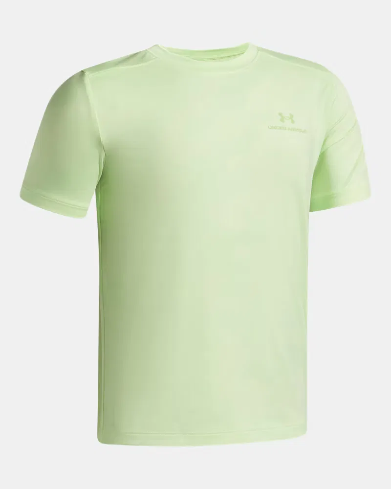 Футболка для мальчиков с коротким рукавом, быстросохнущая, UA Vanish Printed UnderArmour, Lumos Lime — фото 3