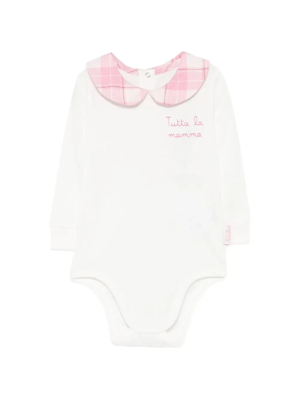 Боди в клетку с воротником Питер Пэн MC2 Saint Barth Kids, белый