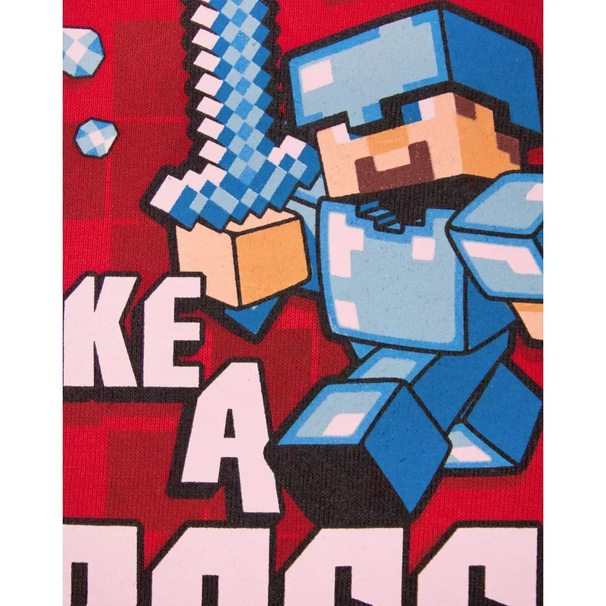 Детский свитшот для мальчиков Like a Boss Minecraft, Red — фото 2