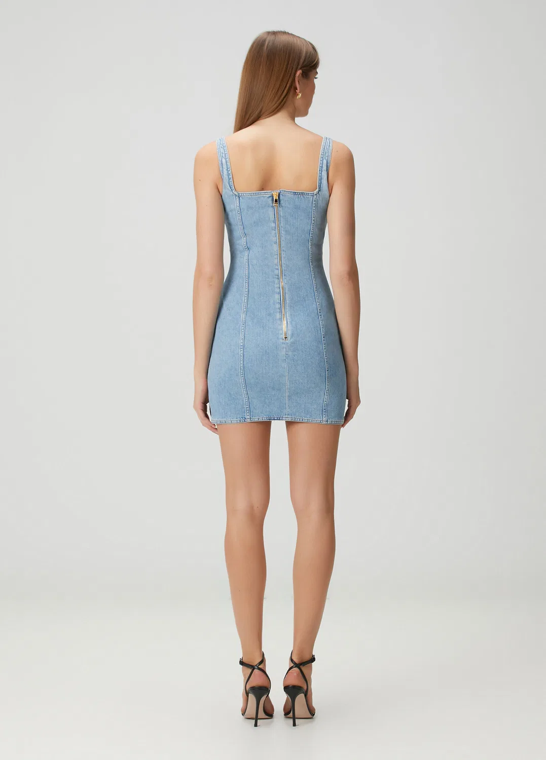 Платье мини джинсовое Balmain, light blue — фото 4