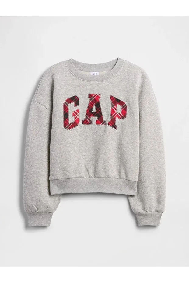 Детское худи для девочек с принтом Gap, Gray