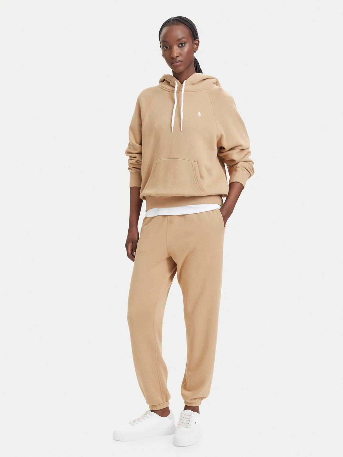 Женские спортивные штаны бежевые стандартного кроя Polo Ralph Lauren, темно-бежевый — фото 2