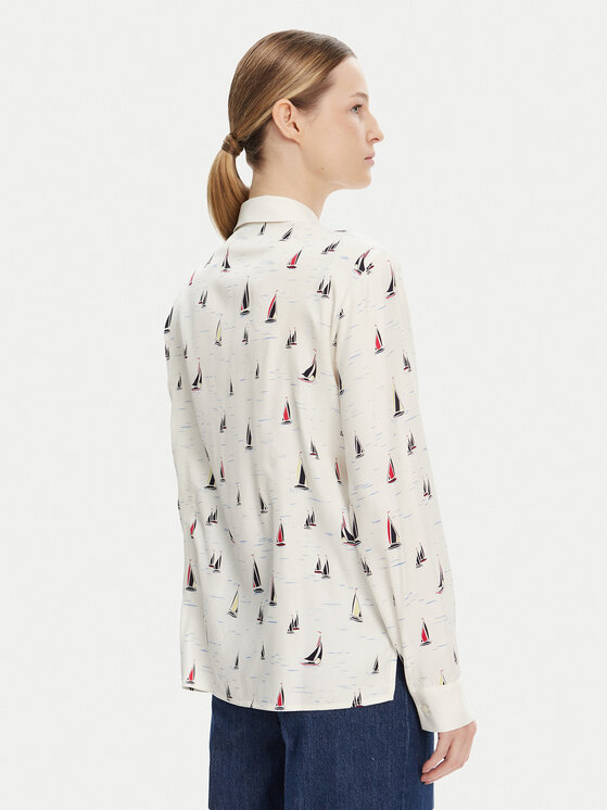 Свободная рубашка WW0WW44036 Tommy Hilfiger, экрю — фото 3
