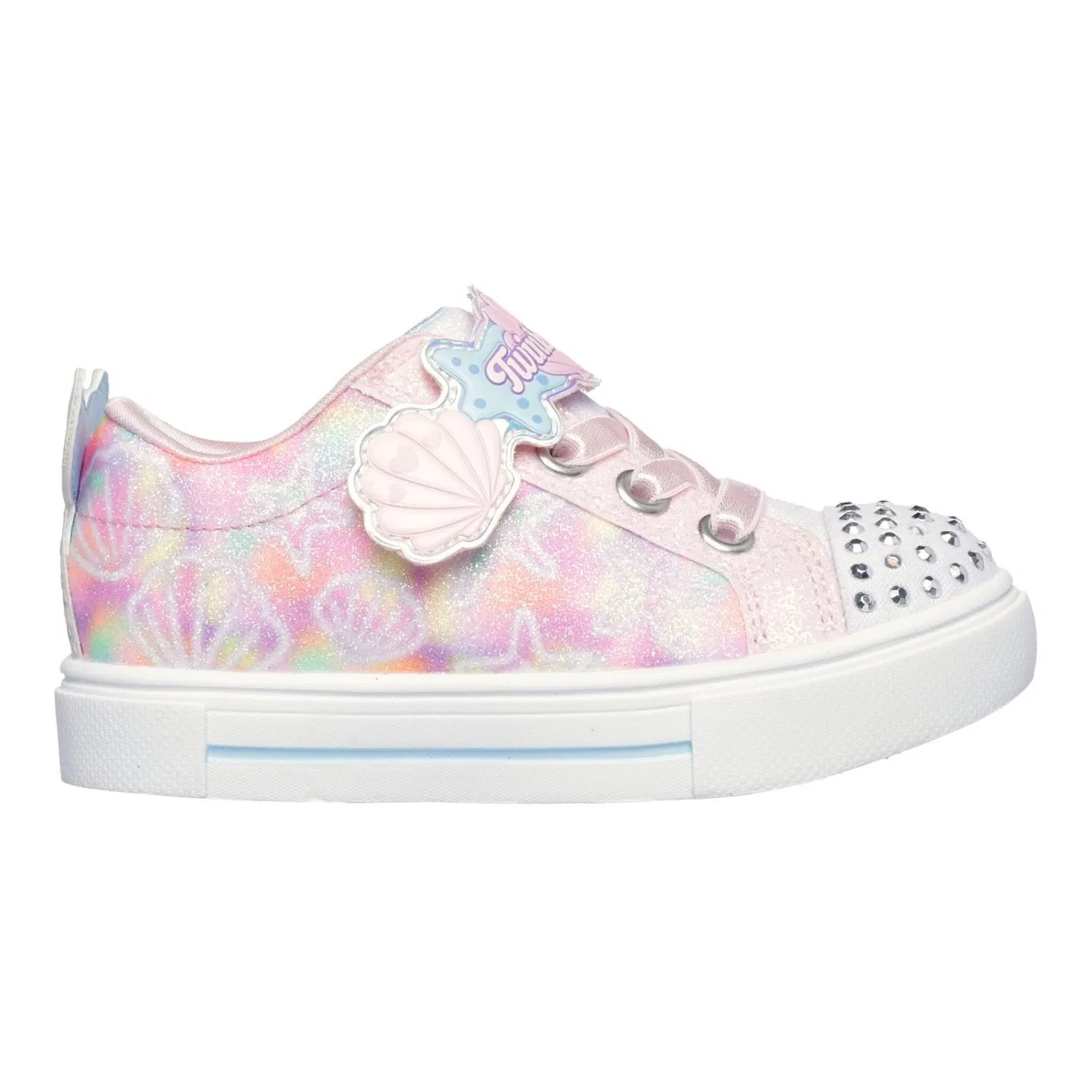 Детские кроссовки с подсветкой Skechers, Light Pink Multi — фото 2
