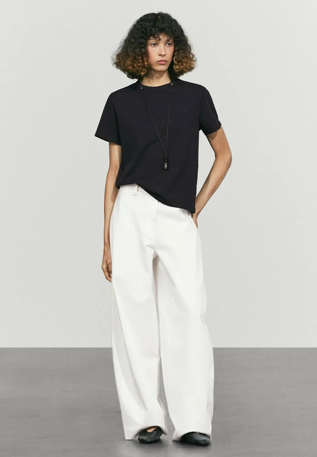 Простая футболка Massimo Dutti, Mottled Dark Blue — фото 2