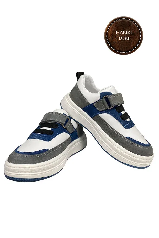 Детские туфли для мальчиков на липучке World Kids, Gray White