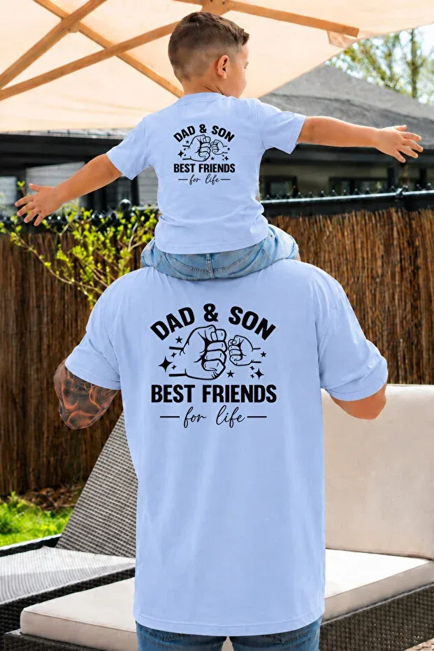 Детская футболка оверсайз с принтом Father-Son concept Lorvex, Blue