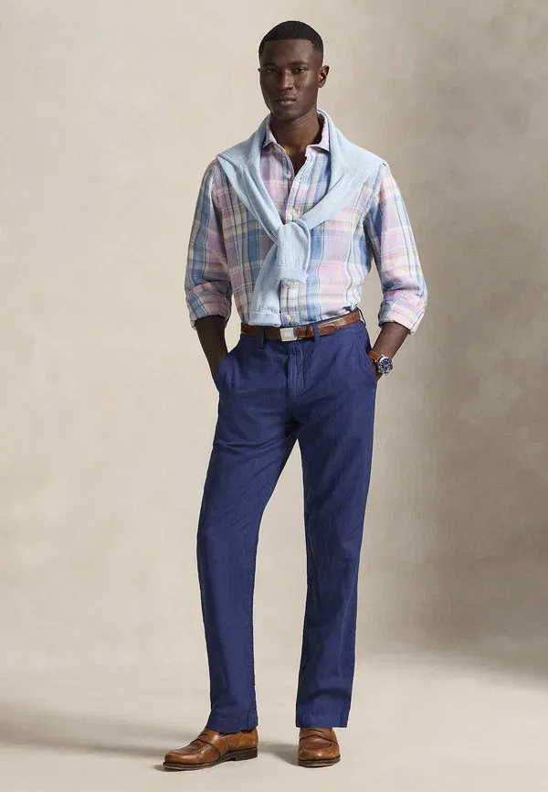 Брюки из льна и хлопка Bedford classic fit linen-cotton pant Polo Ralph Lauren, Dusty Azure — фото 2