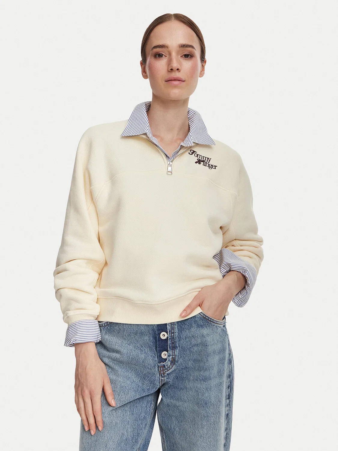 Женская толстовка стандартного кроя Tommy Hilfiger, бежевый