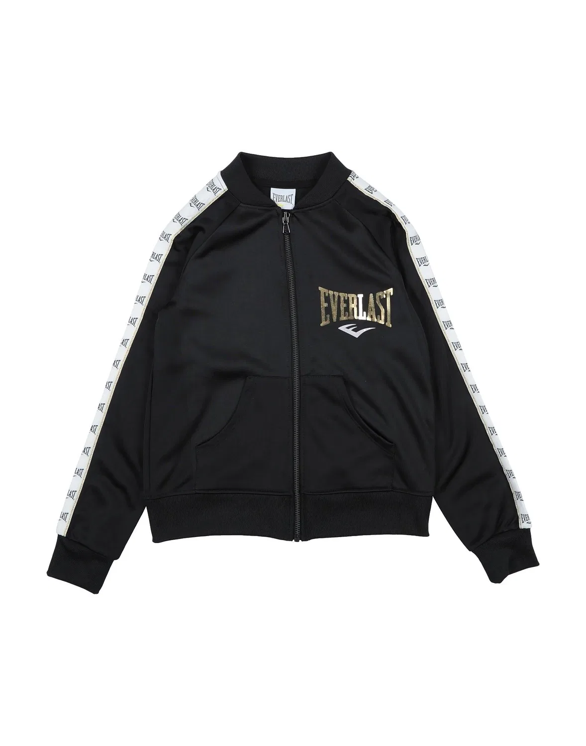 Детский флисовый свитшот для девочек с принтом Everlast, черный