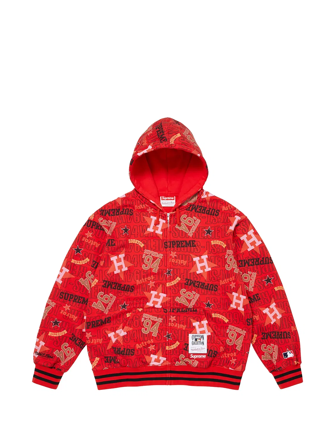 Худи с логотипом из коллаборации с Mitchell & Ness Supreme, красный