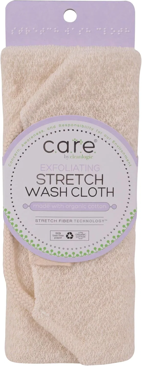 Мочалка эксфолирующая растягивающаяся Cleanlogic Organic, 6 шт, Natural