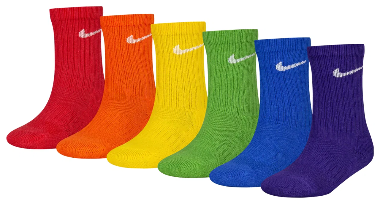 Детские носки для мальчиков, набор из 6 пар, с технологией Dri-FIT, Nike, Multi/Multi