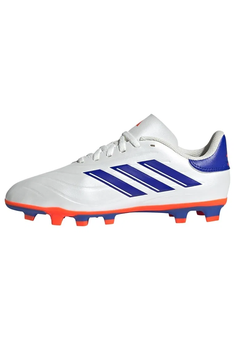 Детские футбольные бутсы с синтетическим верхом Adidas Copa Pure II Club FxG, Cloud White Lucid Blue Solar Red