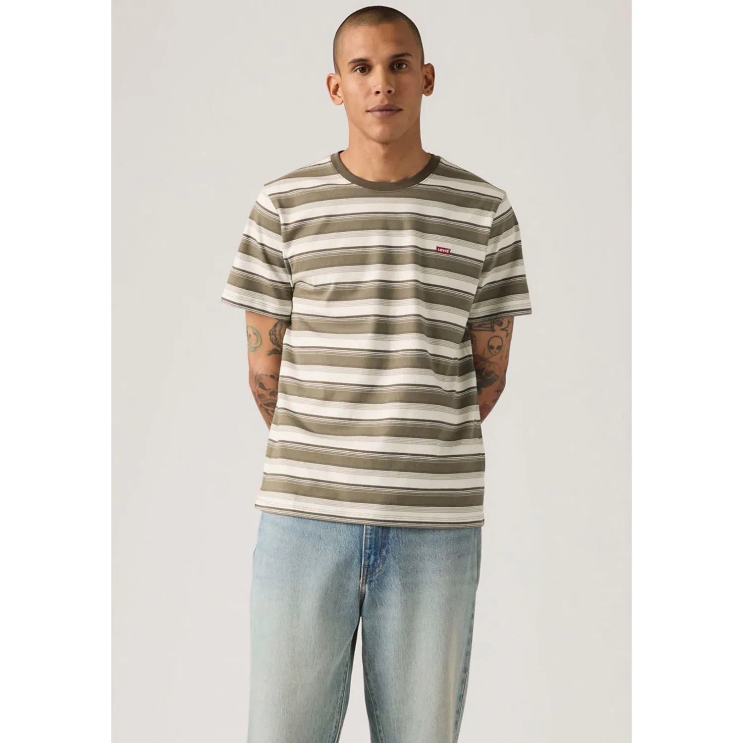 Мужская футболка с полосками Levi's, Jen Stripe Maitake Brown